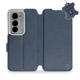 Etui ze skóry naturalnej do Xiaomi Redmi 15 - wzór Blue Leather