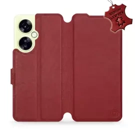 Etui ze skóry naturalnej do OnePlus Nord CE 3 Lite 5G - wzór Dark Red Leather