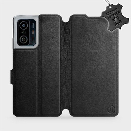 Etui ze skóry naturalnej do Xiaomi 11T - wzór Black Leather