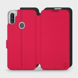 Etui Soft Touch do Samsung Galaxy M11 - wzór Żywa czerwień z czernią