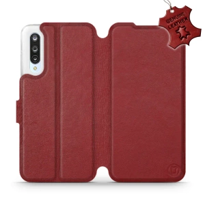 Etui ze skóry naturalnej do Xiaomi Mi 9 Lite - wzór Dark Red Leather