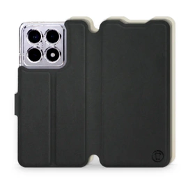 Etui Soft Touch do Xiaomi 14T - wzór Satynowa czerń z platyną