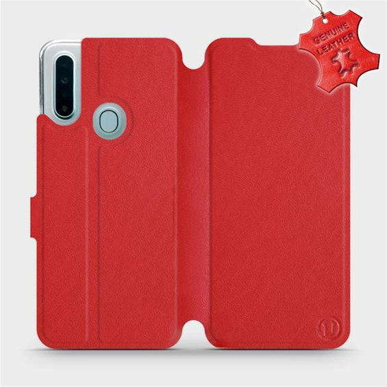 Etui ze skóry naturalnej do OPPO A31 - wzór Red Leather