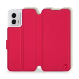 Etui Soft Touch do Motorola Moto G53 5G - wzór Żywa czerwień z platyną