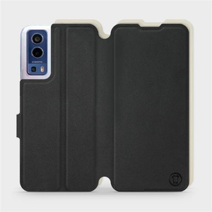 Etui Soft Touch do Vivo Y72 5G - wzór Satynowa czerń z platyną