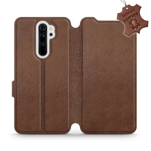 Etui ze skóry naturalnej do Xiaomi Redmi Note 8 Pro - wzór Brown Leather
