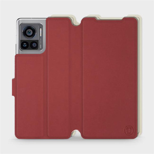 Etui Soft Touch do Motorola Edge 30 Ultra - wzór Zachodząca czerwień z platyną