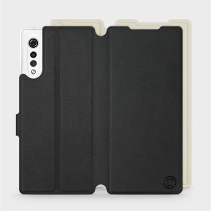 Etui Soft Touch do LG Velvet - wzór Satynowa czerń z platyną