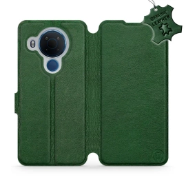 Etui ze skóry naturalnej do Nokia 5.4 - wzór Green Leather