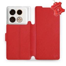 Etui ze skóry naturalnej do Infinix Note 40 Pro Plus - wzór Red Leather
