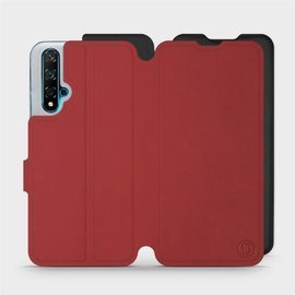 Etui Soft Touch do Huawei Nova 5T - wzór Zachodząca czerwień z czernią
