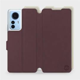 Etui Soft Touch do Xiaomi 12 Pro - wzór Matowy burgund z platyną