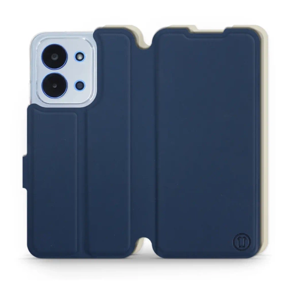Etui Soft Touch do Xiaomi Redmi 15C - wzór Głęboki granat z platyną