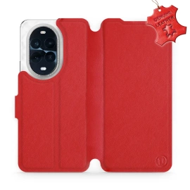 Etui ze skóry naturalnej do Huawei Nova 13 Pro - wzór Red Leather