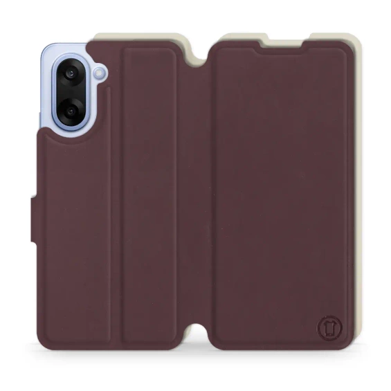 Etui Soft Touch do OnePlus Nord CE5 - wzór Matowy burgund z platyną