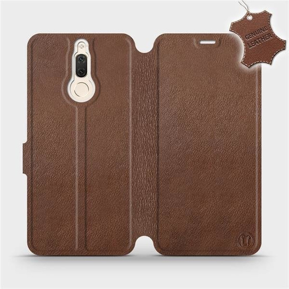 Etui ze skóry naturalnej do Huawei Mate 10 Lite - wzór Brown Leather