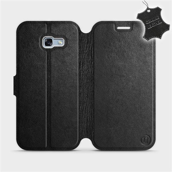 Etui ze skóry naturalnej do Samsung Galaxy A5 2017 - wzór Black Leather