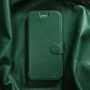 Etui ze skóry naturalnej do Sony Xperia 5 II - wzór Green Leather