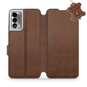 Etui ze skóry naturalnej do Realme GT Master Edition - wzór Brown Leather