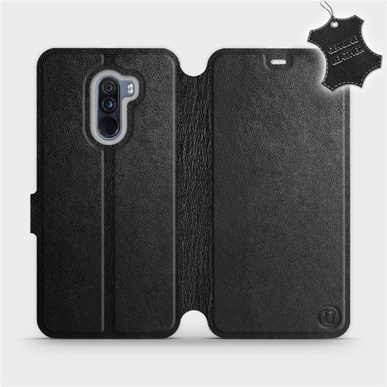 Etui ze skóry naturalnej do Xiaomi Pocophone F1 - wzór Black Leather