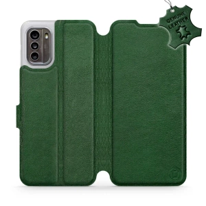 Etui ze skóry naturalnej do Nokia G60 5G - wzór Green Leather