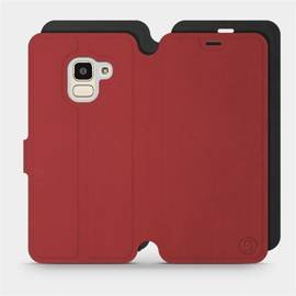Etui Soft Touch do Samsung Galaxy J6 2018 - wzór Zachodząca czerwień z czernią