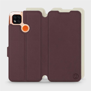 Etui Soft Touch do Xiaomi Redmi 9C - wzór Matowy burgund z platyną