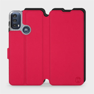 Etui Soft Touch do Motorola Moto E40 - wzór Żywa czerwień z czernią
