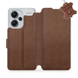 Etui ze skóry naturalnej do Xiaomi Redmi Note 13 PRO Plus - wzór Brown Leather