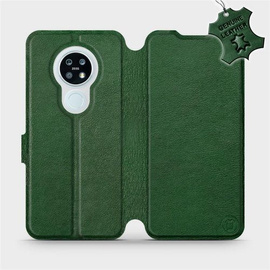 Etui ze skóry naturalnej do Nokia 6.2 - wzór Green Leather