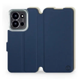 Etui Soft Touch do Xiaomi Poco C85 5G - wzór Głęboki granat z platyną