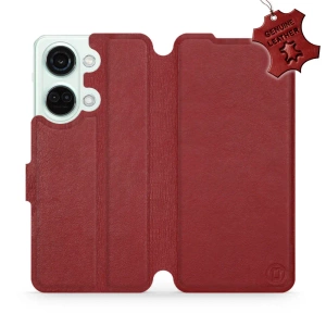 Etui ze skóry naturalnej do OnePlus Nord 3 5G - wzór Dark Red Leather