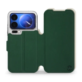 Etui Soft Touch do Xiaomi 17 Pro - wzór Miejska zieleń z platyną