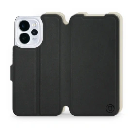 Etui Soft Touch do OPPO Reno 15 - wzór Satynowa czerń z platyną