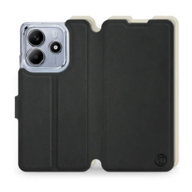 Etui Soft Touch do Xiaomi Redmi Note 14 5G - wzór Satynowa czerń z platyną