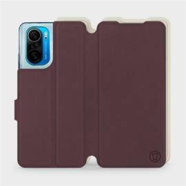 Etui Soft Touch do Xiaomi POCO F3 - wzór Matowy burgund z platyną