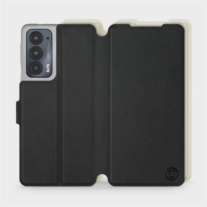 Etui Soft Touch do Motorola Edge 20 - wzór Satynowa czerń z platyną