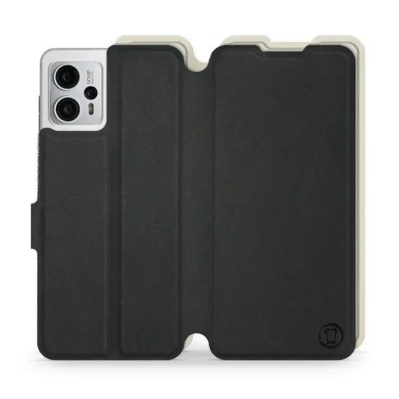Etui Soft Touch do Motorola Moto G23 - wzór Satynowa czerń z platyną