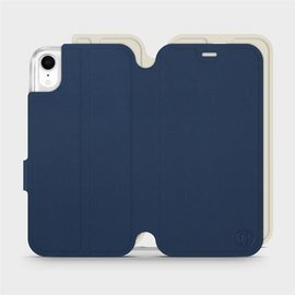 Etui Soft Touch do Apple iPhone XR - wzór Głęboki granat z platyną