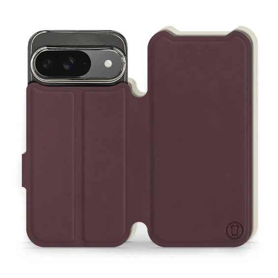 Etui Soft Touch do Google Pixel 9 - wzór Matowy burgund z platyną