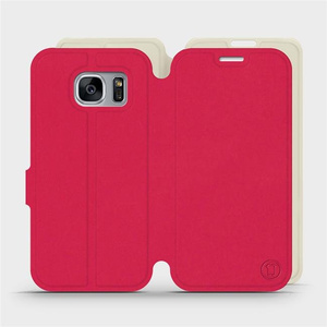 Etui Soft Touch do Samsung Galaxy S7 Edge - wzór Żywa czerwień z platyną