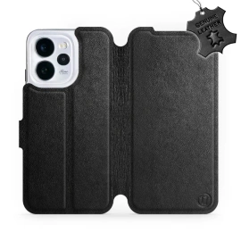 Etui ze skóry naturalnej do OPPO Reno 15 - wzór Black Leather