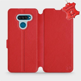 Etui ze skóry naturalnej do LG K50S - wzór Red Leather