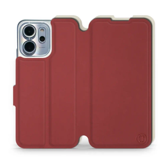 Etui Soft Touch do OPPO Reno 14 F 5G - wzór Zachodząca czerwień z platyną