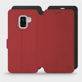 Etui Soft Touch do Samsung Galaxy A8 2018 - wzór Zachodząca czerwień z czernią