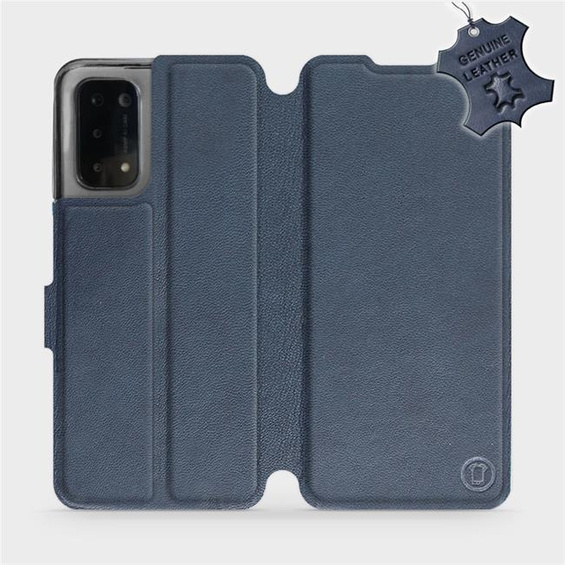 Etui ze skóry naturalnej do OPPO A54 5G - wzór Blue Leather