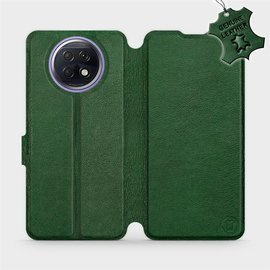 Etui ze skóry naturalnej do Xiaomi Redmi Note 9T - wzór Green Leather