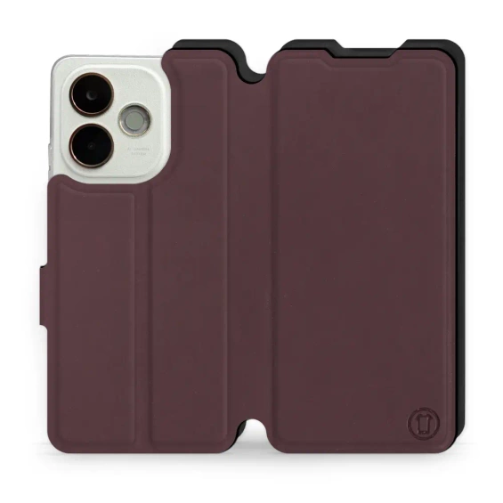 Etui Soft Touch do OPPO A5 Pro 5G - wzór Matowy burgund z czernią