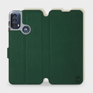 Etui Soft Touch do Motorola Moto E40 - wzór Miejska zieleń z platyną