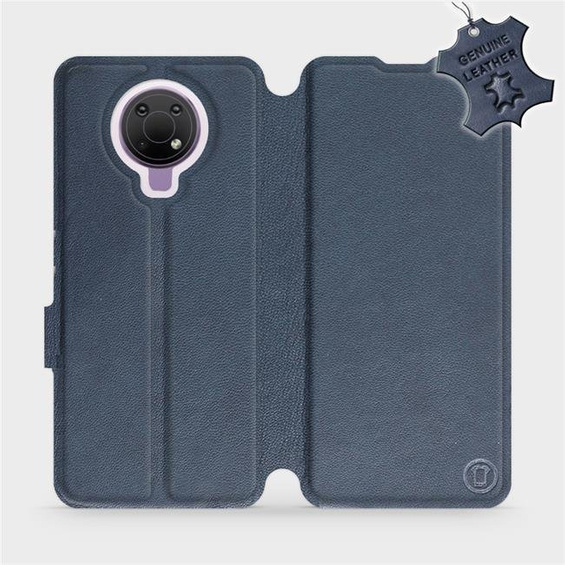 Etui ze skóry naturalnej do Nokia G10 - wzór Blue Leather
